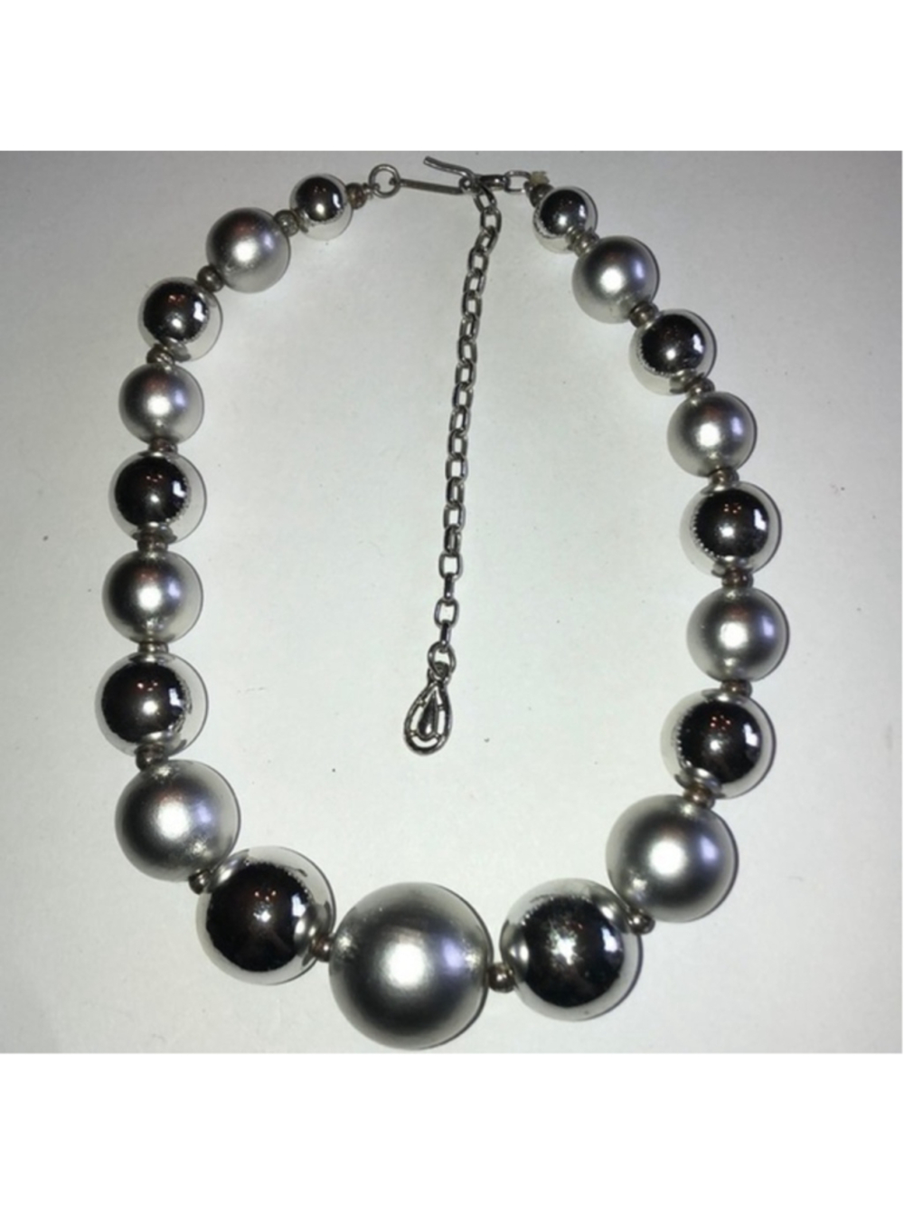 Vintage Coro Silver Tone Beaded Choker Necklace